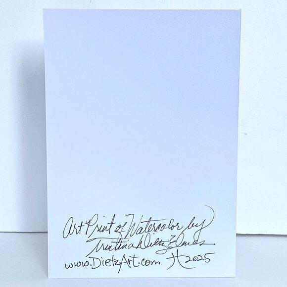 Amaryllis and Bees Art Print 5x7in Blank Greeting Card and Envelope All Occasion - Picture 3 of 4